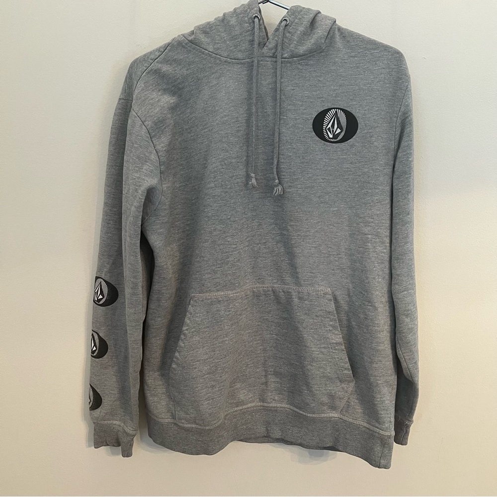 Volcom Men’s Gray pull over Sweatshirt Hoodie Size Large